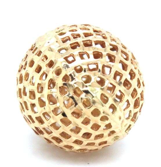 Fun 14K YG Pierced Sphere Pendant