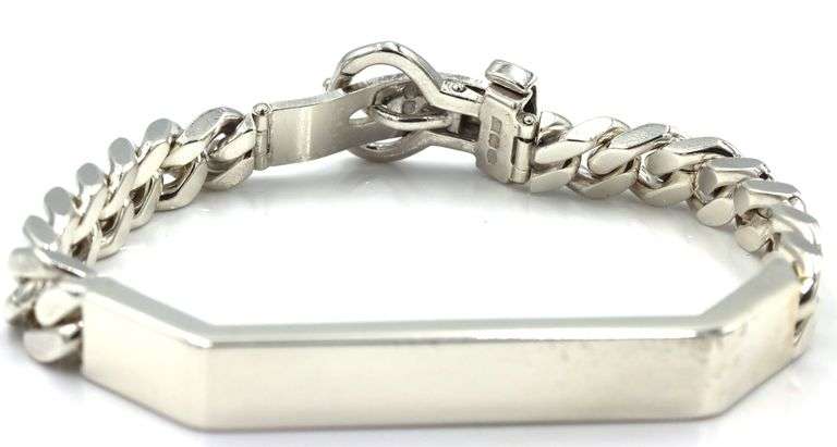 925 Sterling silver ID bracelet with buckle clasp
