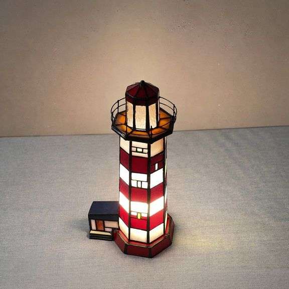 Sambro Island Lighthouse Tiffany Style Stained Glass Lamp