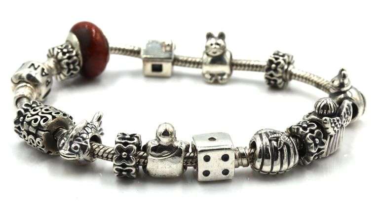Pandora bracelet with 15 charms