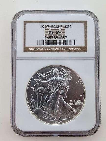 1999 American Silver Eagle, NGC MS69