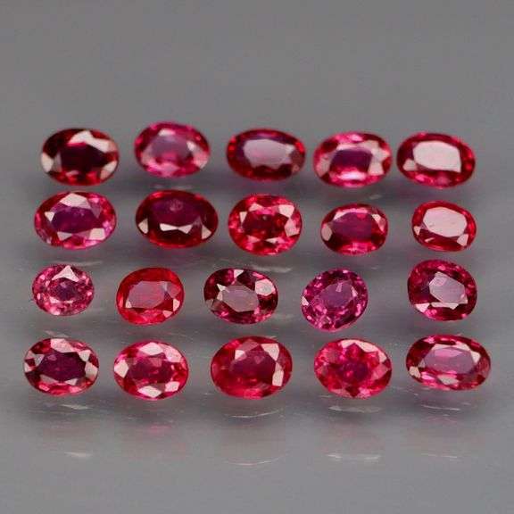 Real! Top crystal! 2.81ct 20 piece Ruby set! UNTREATED!!!