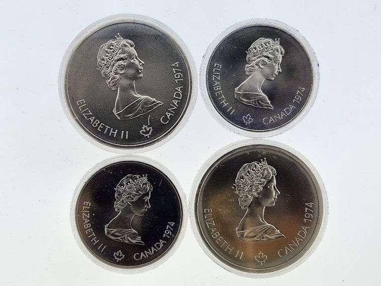 1976 Canadian Olympics Sterling Silver 4 Coin Set