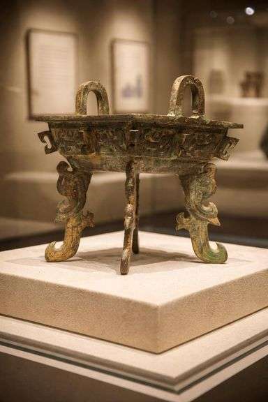 Heavy Verdigris Bronze Incense Burner Square Vessel
