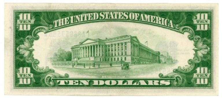 Crisp Series of 1934-A $10 Blue Seal Silver Certificate note