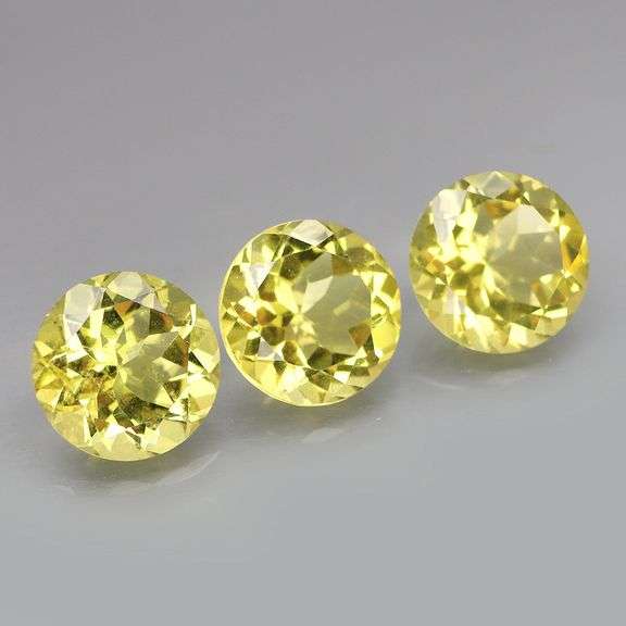 Heavy 9.65ct 3pc Lemon Citrine set! 10mm EACH!