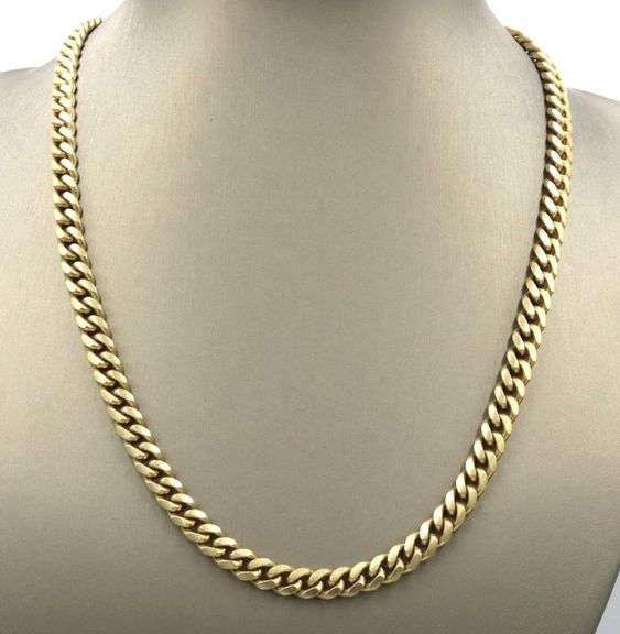 Italian Vintage 925 sterling silver flat Cuban chain necklace