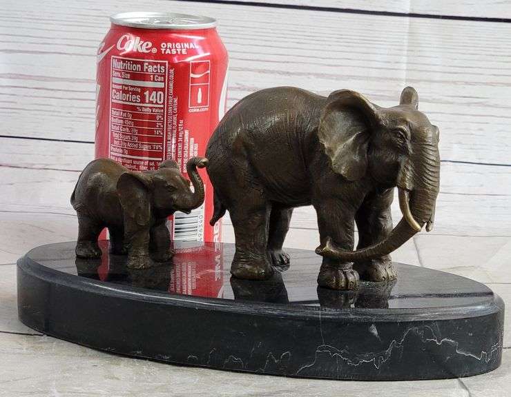 Mother and Child African Elephant Bronze Sculpture