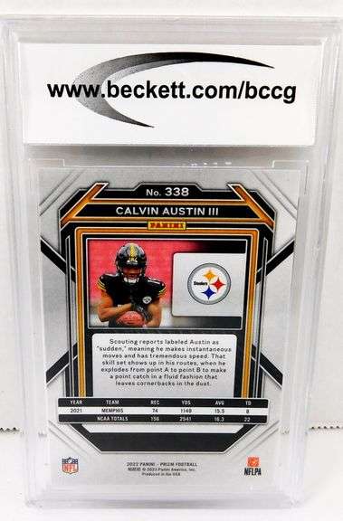 Calvin Austin III 2022 Football Card, 9 NM +