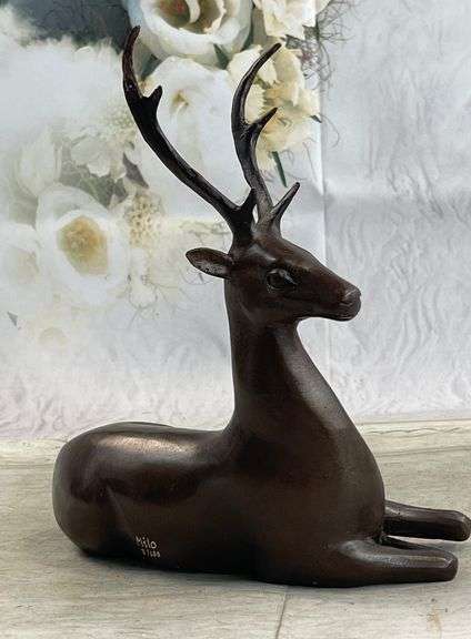 Elk Deer Bronze Sculpture