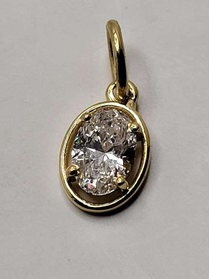 Certified Yellow Gold Lab Diamond Pendant