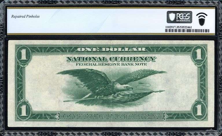1918 $1 Boston Federal Reserve Bank Note Fr. 710 PCGS Choice VF 35 Elliott Burke Willett Morss