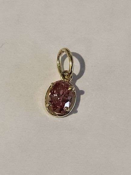 Certified Yellow Gold Pink Lab Diamond Pendant