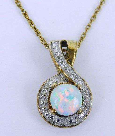 Sterling Opal Necklace & Earrings