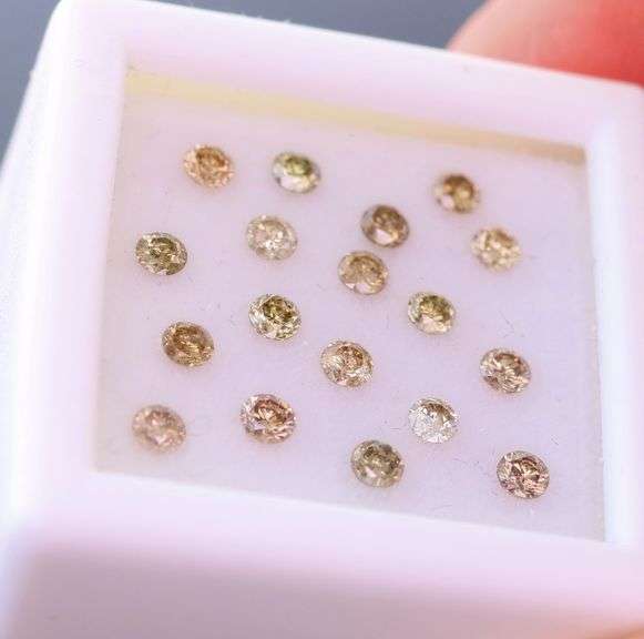 Untreated! .76ct set of real Champagne Diamonds!