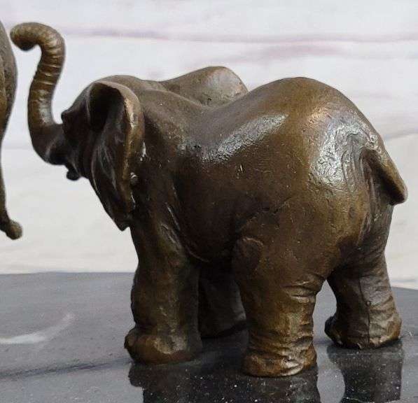 Mother and Child African Elephant Bronze Sculpture