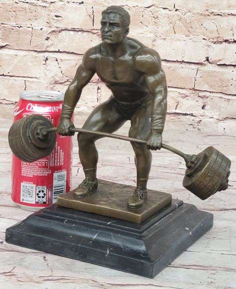 Power Weightlifters Sport Memorabilia Bronze Figure