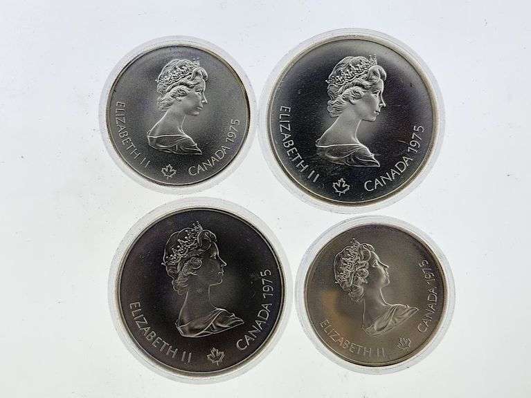 1976 Canadian Olympics Sterling Silver 4 Coin Set