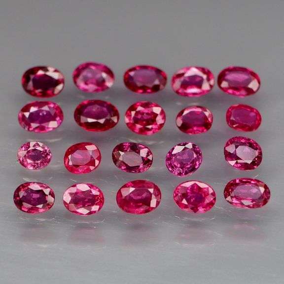Real! Top crystal! 2.78ct 20 piece Ruby set! UNTREATED!!!