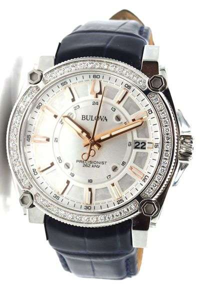 Bulova Precisionist diamond bezel on high performance watch
