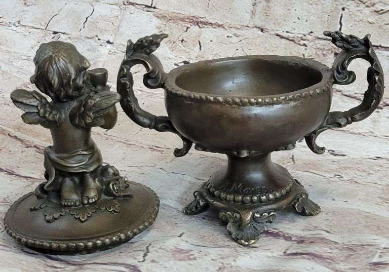Baby Angel Jewelry Box Bronze Sculpture