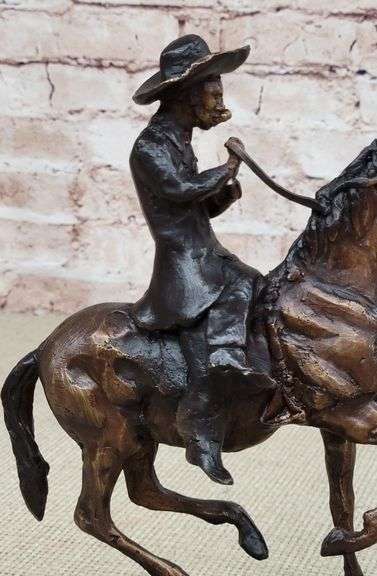 Horse and Cowboy Bronze Sculpture
