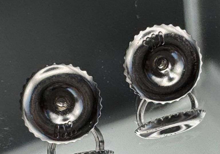 14K White Gold Princess Cut Diamond Cluster Earrings of 1.0 CT