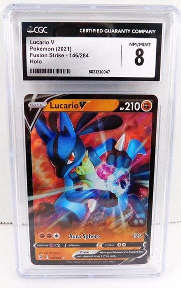 Pokémon 2021 Lucario V Holo Trade Card, 8 NM/Mint
