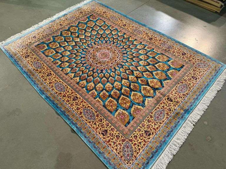 Fine Luxury Silk Rug 4.9x7.6