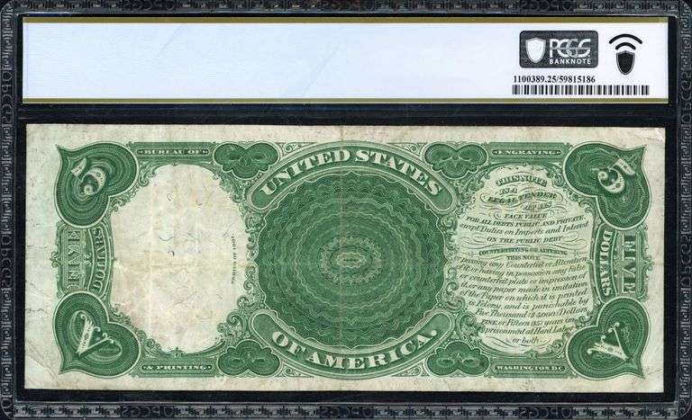 1907 $5 Legal Tender Note – Fr. 91 Speelman / White – PCGS Banknote Very Fine 25