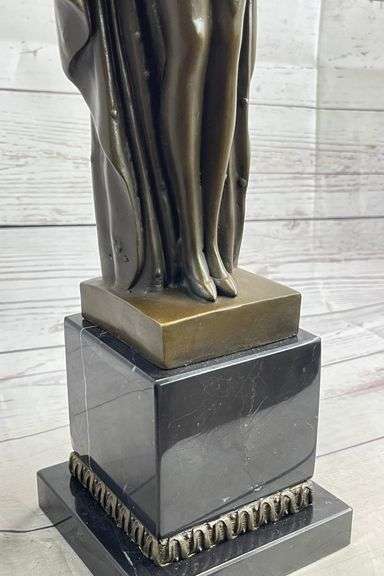 Art Nouveau Nude Woman Awakening Bronze Sculpture