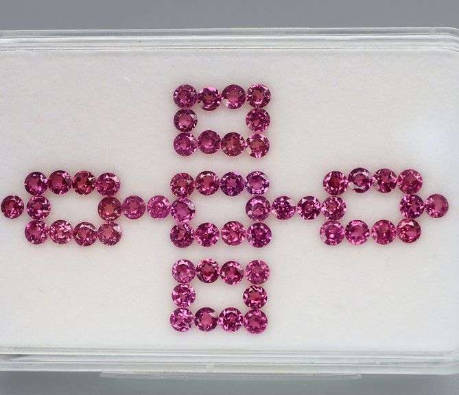 Jewelers grade 5.03ct set of 2.5mm Rhodolite Garnets! Untreated!