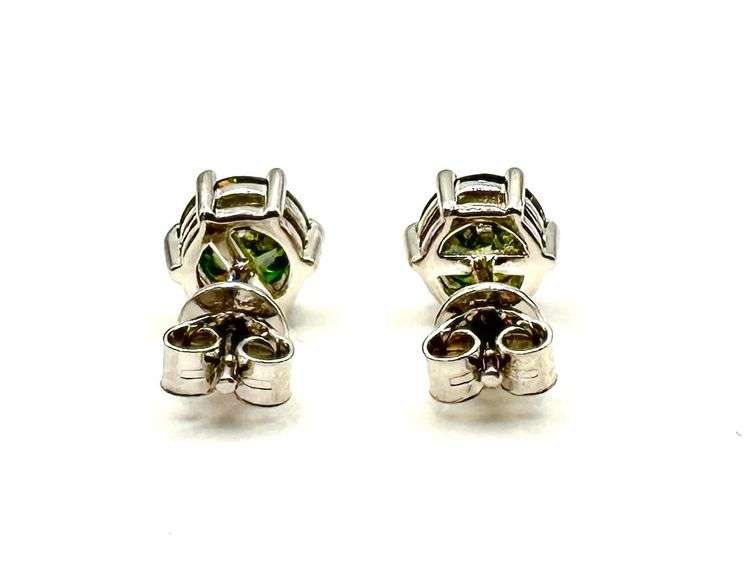 Lovely White Gold Plated 2 Ctw Paraiba Green Fire Moissanite Earrings