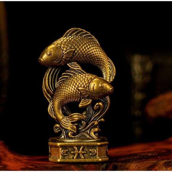 Pisces Zodiac Solid Brass