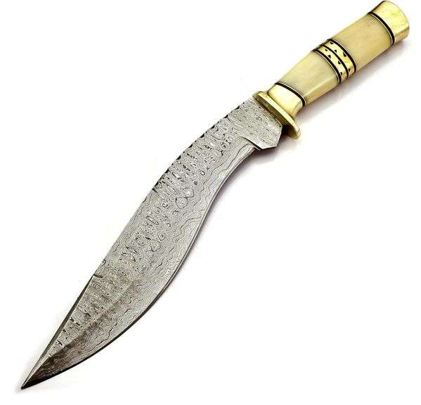 Damascus Steel Knife with Camel Bone Handle