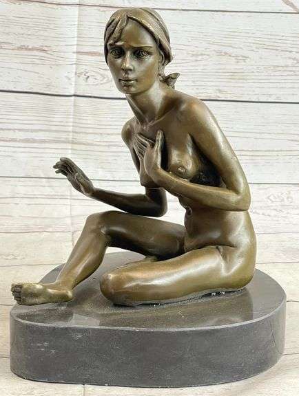 Nude Woman Dancer Bronze Statue