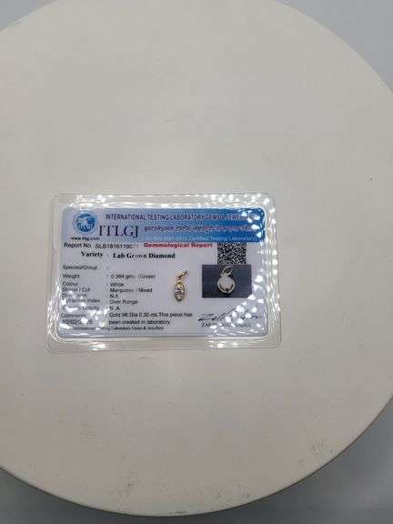 Certified Yellow Gold Lab Diamond Pendant