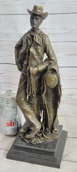 Cowboy with Rope Bronze Sculpture