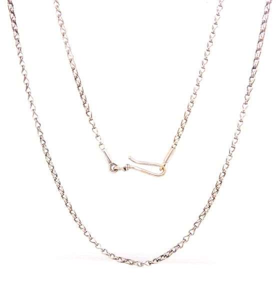 18kt White gold fancy link chain necklace