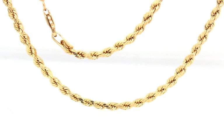 Useful 24" 14K YG Rope Necklace