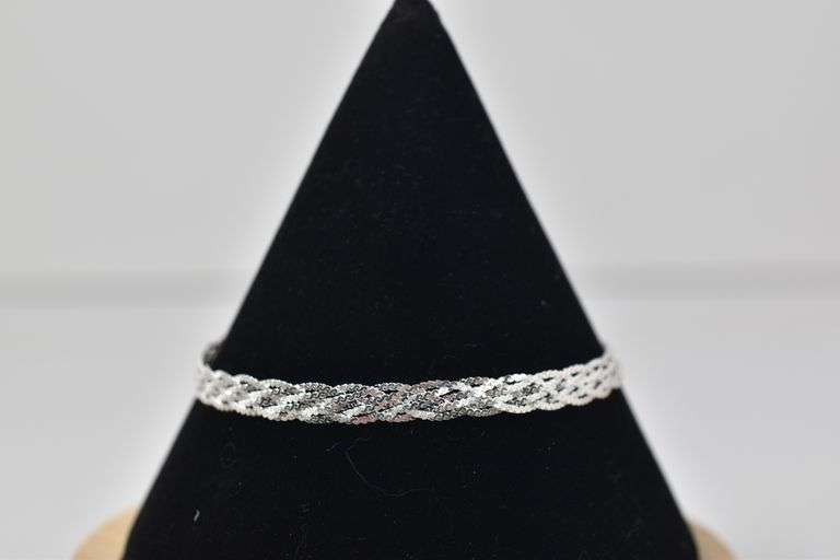 Sterling Silver Braide Chain Link Bracelet