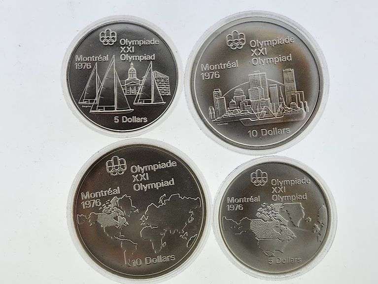 1976 Canadian Olympics Sterling Silver 4 Coin Set