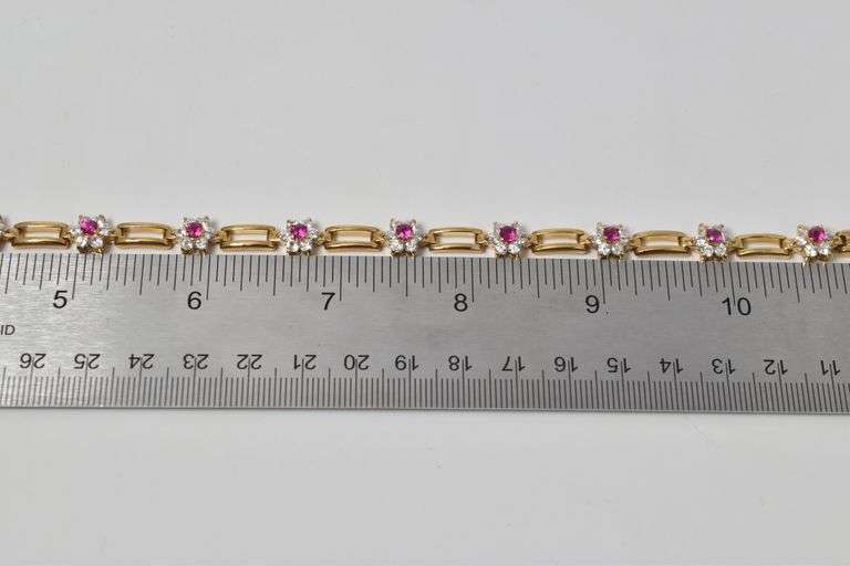 Vermeil Sterling Silver CZ Gemstone Bracelet