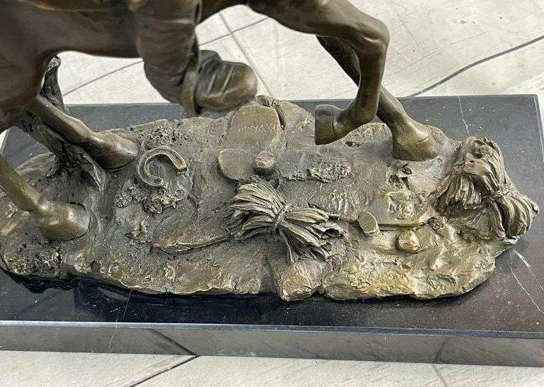 Cowboy with Faithfull Horse Bronze Sculpture
