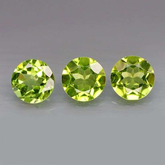 3.76 carat set of 3 untreated Peridot solitaires! Untreated!