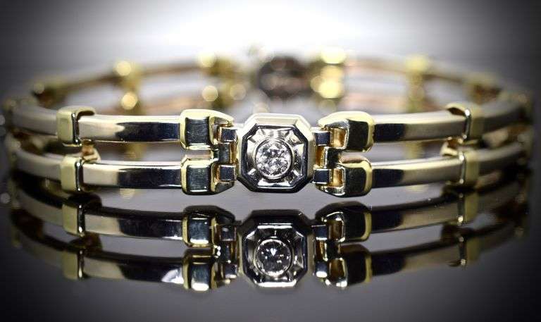 Impressive 14K Two-Tone Bracelet with Diamonds