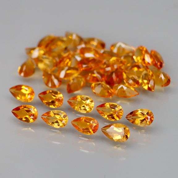Rare 7.52ct top orange amber Madeira Citrine set!