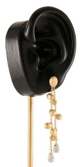 Marco Bicego Siviglia 0.60ctw Diamond Double Strand Dangle Earrings in 18K