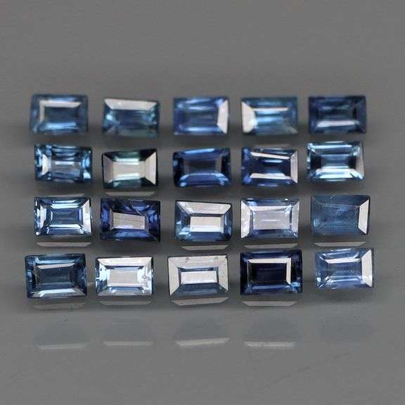 Baguette cut! 2.47ct top cobalt blue sapphire set! Heated only!