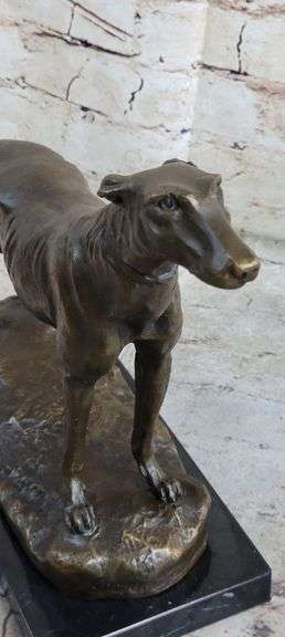 Greyhound Family Dog Bronze Sculpture